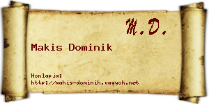 Makis Dominik névjegykártya